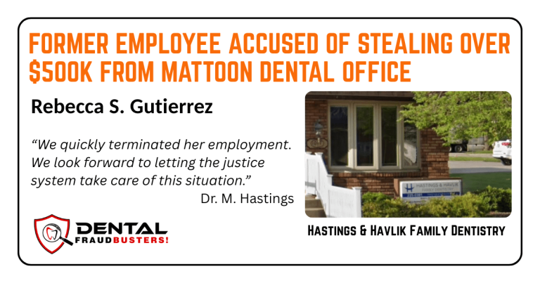 Former employee accused of stealing over $500K from dental office